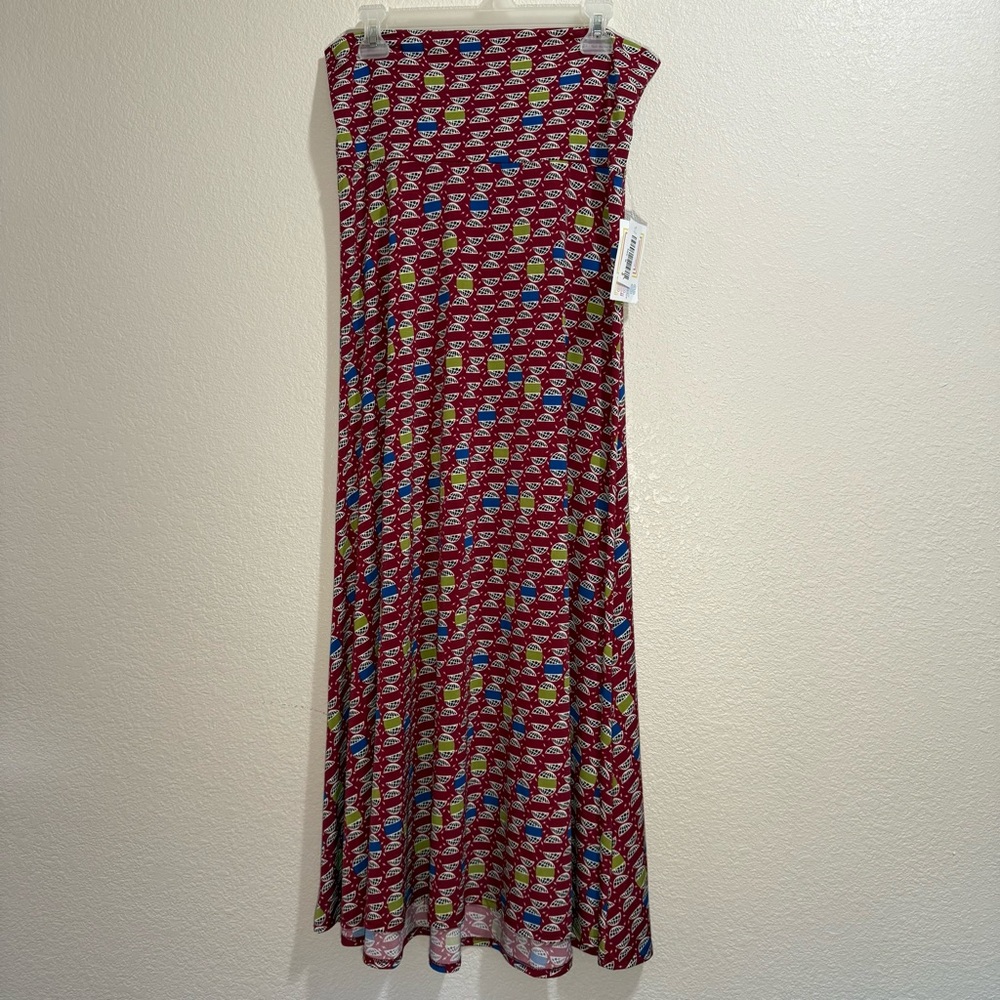 🌻 3/$20 LuLaRoe - Maxi - Red and Blue Patterned Skirt - Size Medium - NWT